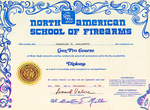 North America School of Firearms Diploma