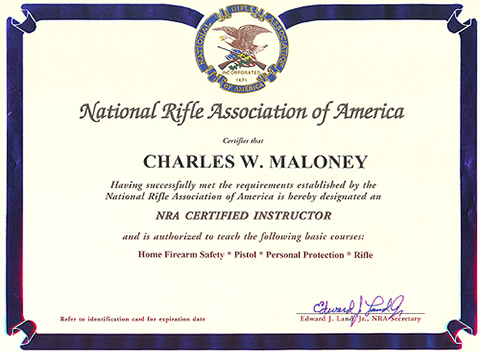 National Rifle Association of America Certification